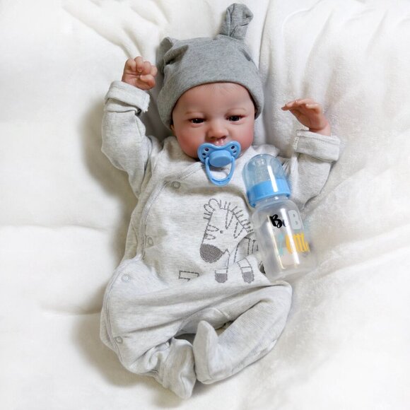 18inch Realistic Reborn Baby Dolls Vinyl Silicone Boy Doll Lifelike Newborn Gift - Picture 4 of 7